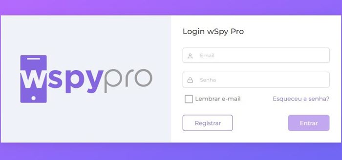 Faça login ou crie sua conta wSpy Pro