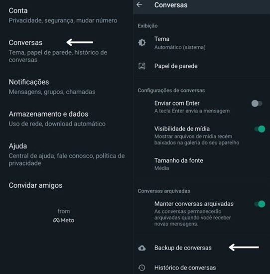 Clonagem pelo backup do WhatsApp