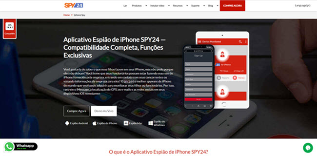 Espião SPY24 iPhone Monitoring App