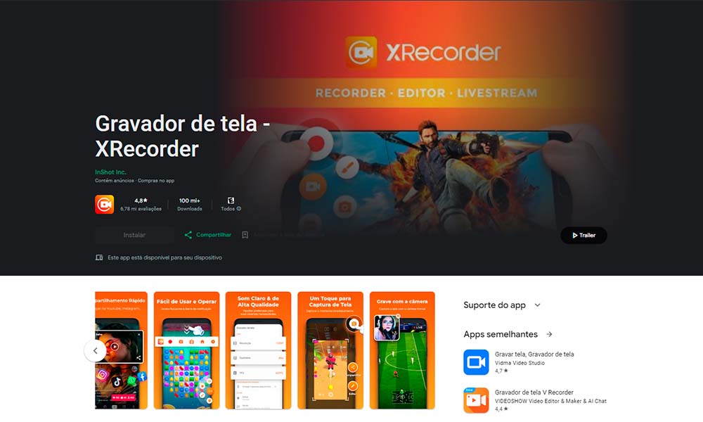 Gravador de Tela XRecorder