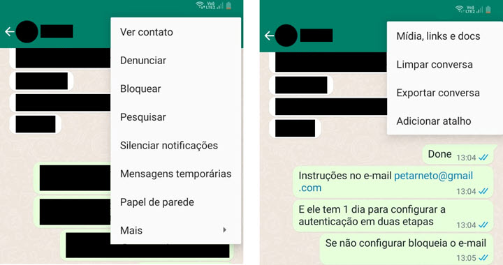 Hackear o WhatsApp exportando o Histórico