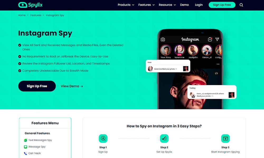 App de Monitoramento do Instagram Spylix