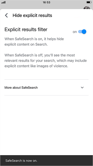 Ativando o Safesearch