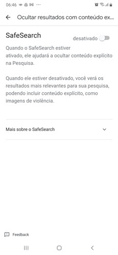 Configuração do SafeSearch