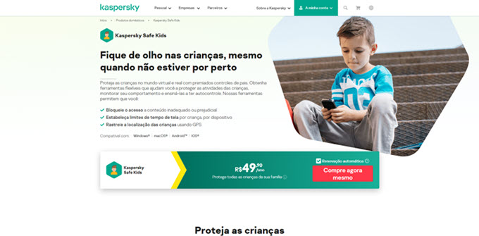 Monitorando com Kaspersky Safe Kids