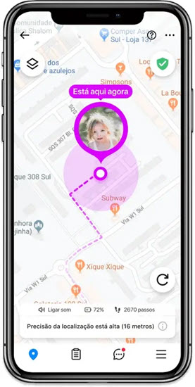 Localização no Find my Kids