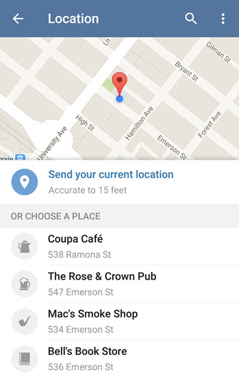 Localização no Telegram