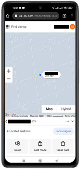Rastreando pela Xiaomi Cloud
