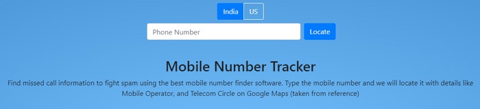 Rastrear online com Mobile Number Tracker