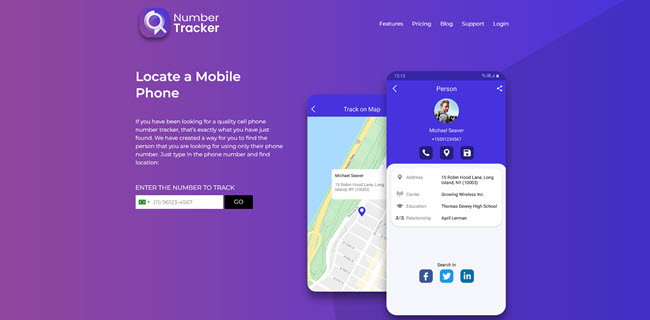 Rastrear um número com Number Tracker Pro