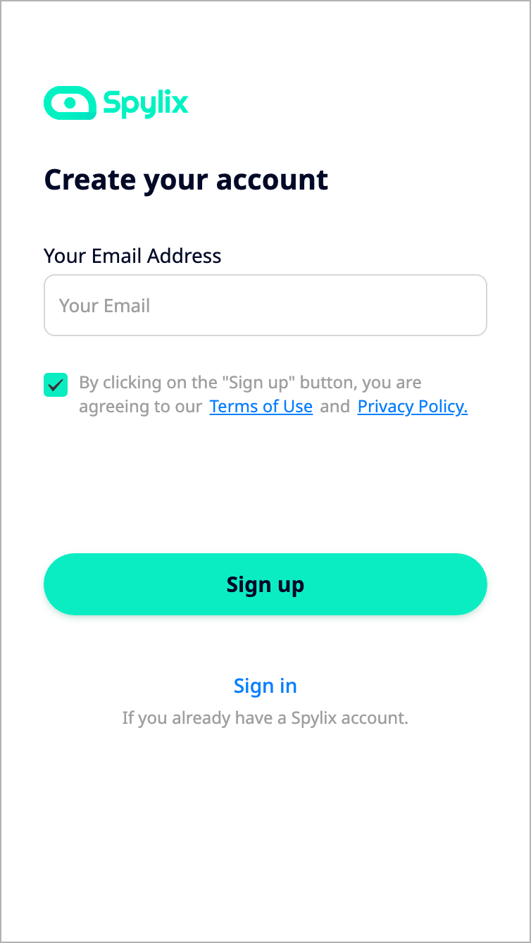 Set up your account on Spylix