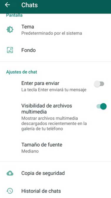 Exportar conversaciones de WhatsApp