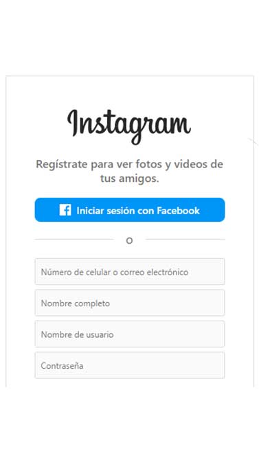 Crear cuenta nueva en Instagram