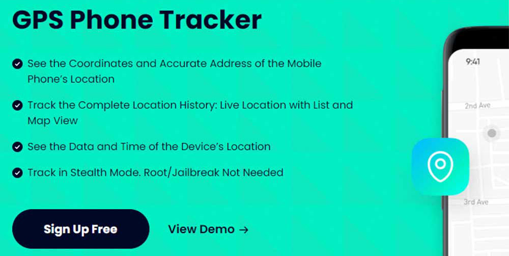 Rastreador de teléfonos por GPS de Spylix