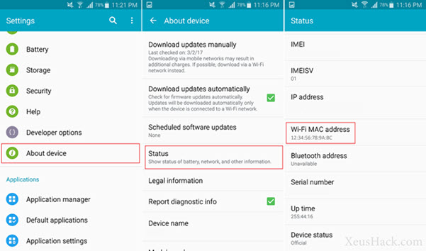 Change MAC address on Android