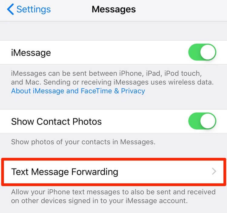 Text Message Forwarding