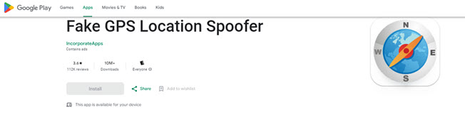 Location spoofer app for Android