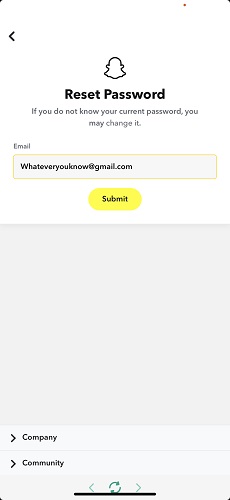 Reseting Password Via Email to Hack Snapchat Password on Android