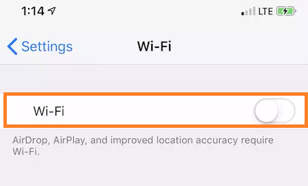 Turn off WiFi