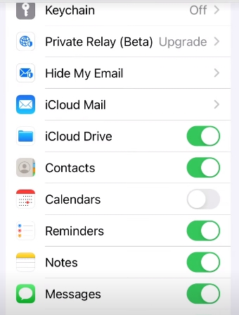Access apps to sync data with iCloud