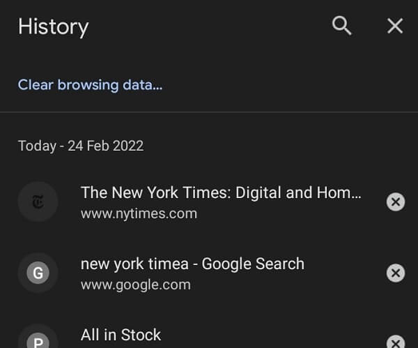 Browsing History in Detail