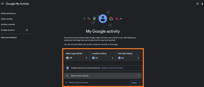 Enable Web & App Activity