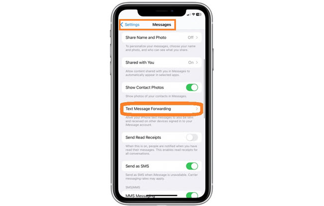 Hide texts on iPhone by disabling the notifications feature