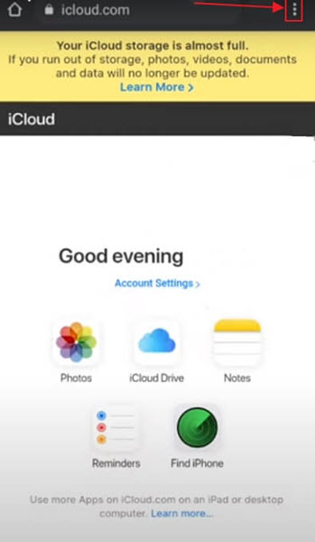 iCloud homescreen shortcut for Android