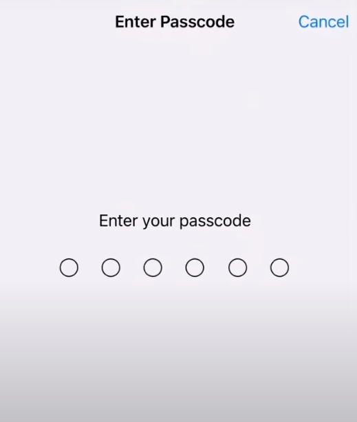 Enter your iPhone one-time passcode