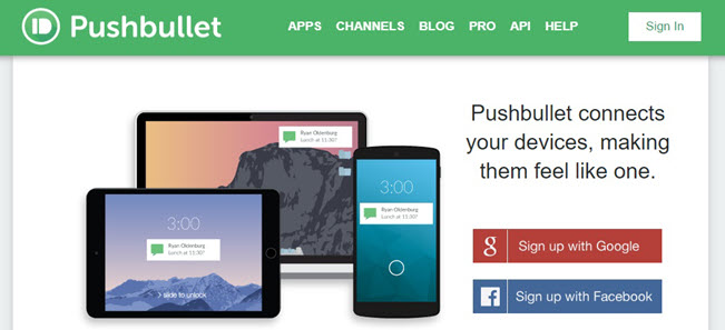 Pushbullet app