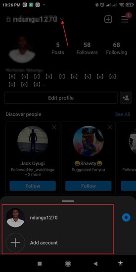 See the Accounts on the Application to Remove an Instagram Account