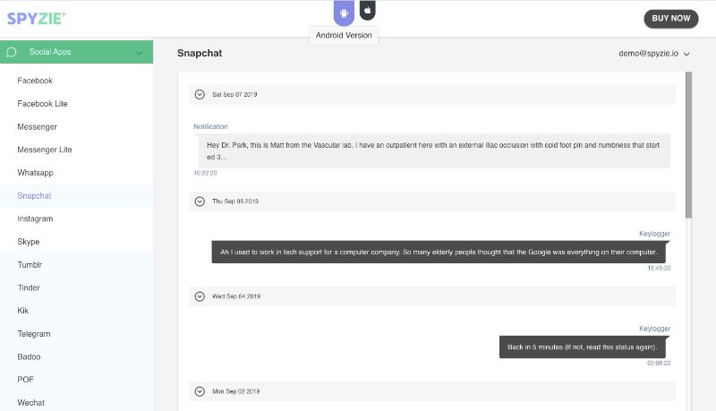 See Snapchat History with Spyzie