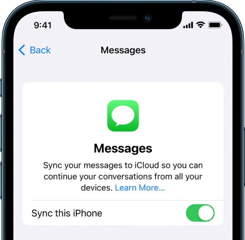 Use iCloud to see who someone is texting