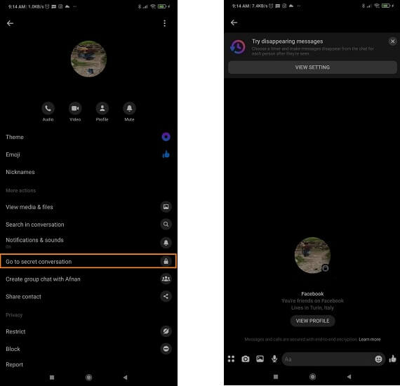 View Secret Conversations on Facebook