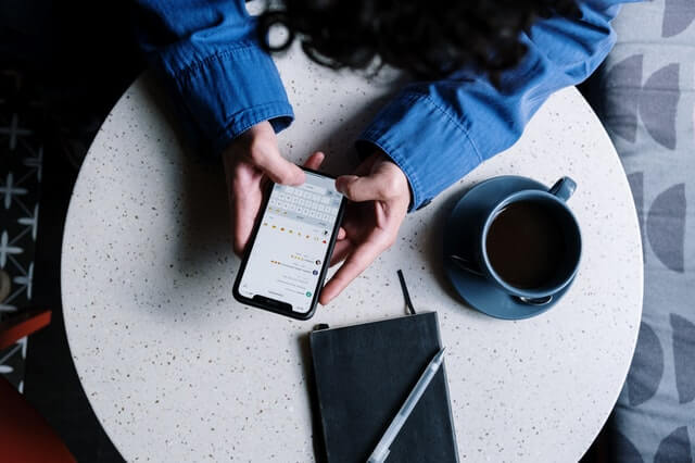 A Man Viewing Text Messages with IMEI Number