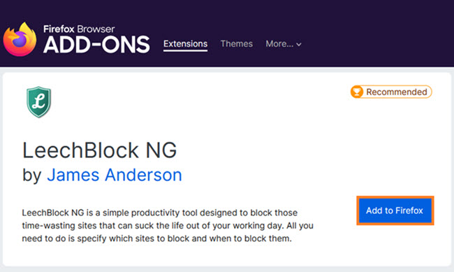 Block Sites using Leechblock NG