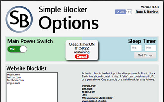 Simple URL Blocker