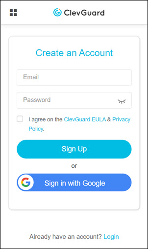 Register an Account on clevGuard