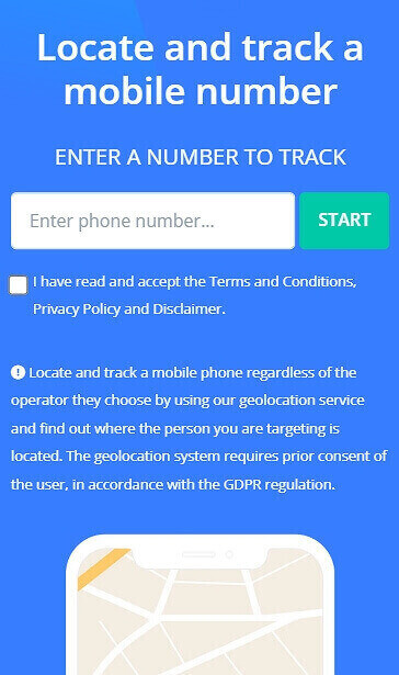 Enter the phone number you want to track