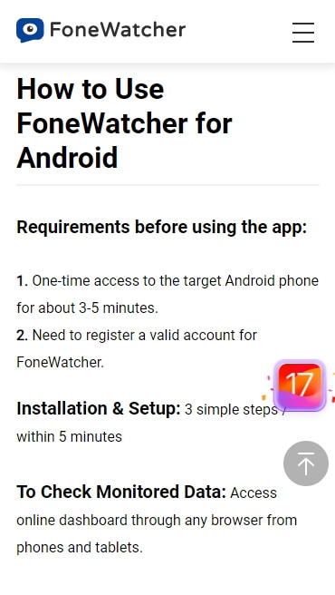 Setting up FoneWatcher on Android