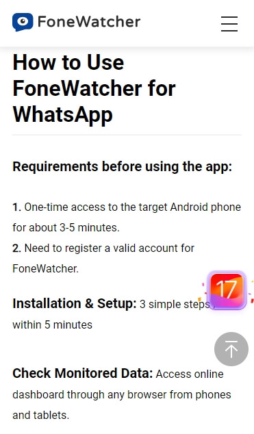 Follow the WhatsApp monitoring setup process