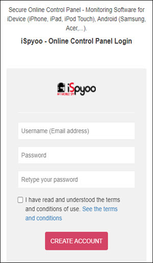 Register An Account On iSpyoo