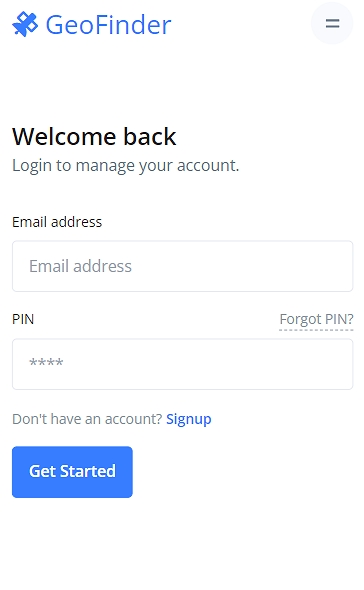 Access your GeoFinder account after registration