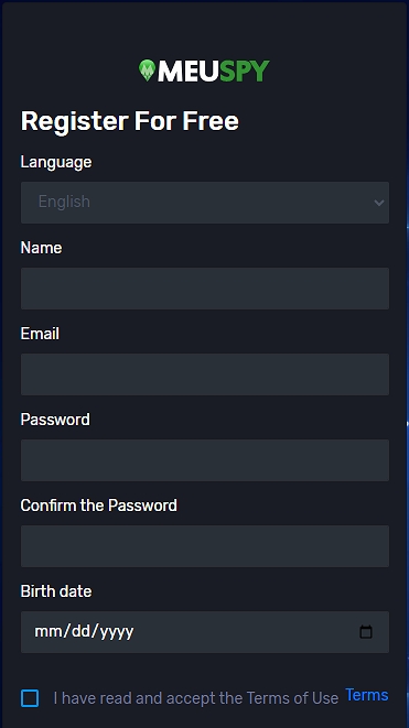 Register an account on Meu SPY website
