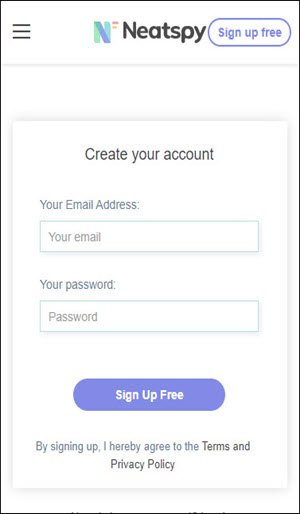 Register an Account on neatspy