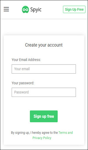 Register an Account on spyic