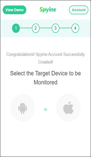 قم بإعداد تطبيق spyine