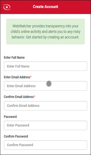 Register an Account on webwatcher