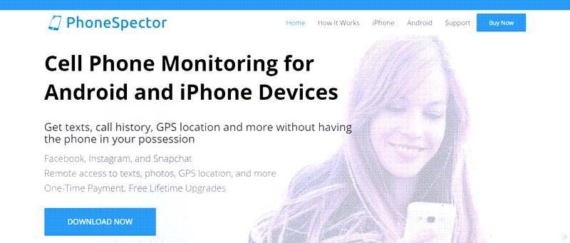 PhoneSpector homepage