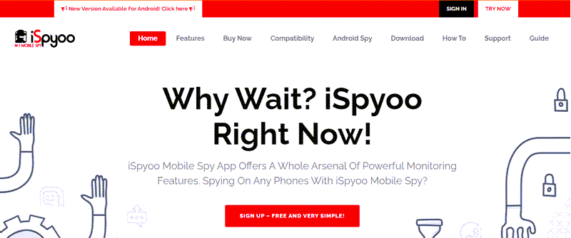 Ispyoo Web Page, an app which can read text messages